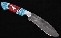 Navajo D. Yellowhorse Turquoise Longhorn Knife