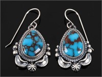 Navajo Egyptian Turquoise & Sterling Earrings