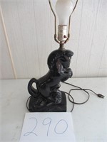 Vintage Black Porcelain Steed Lamp