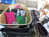 2 Black Handbags and Misc Wallets