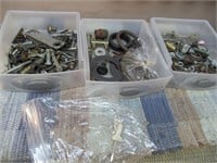 3 Bins of Nuts and Bolts, Etc