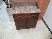 Antique Speckled Marble Top Cabinet
