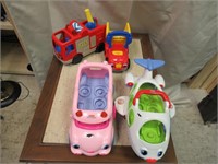 Fisher Price Bus, Plane, Fire Truck and Dump Truck