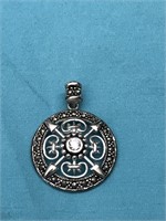 Beautiful Round Sterling Silver Pendant