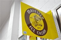 METAL "MAYFIELD ICE CREAM" POST SIGN
