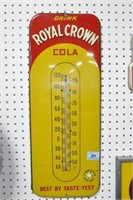 1940's TIN "ROYAL CROWN COLA" THERMOMETER