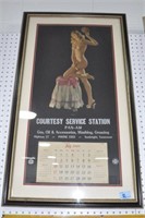 "COURTESY SERVICE STATION" CALENDAR - SUNBRIGHT, T