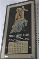 "COURTESY SERVICE STATION" CALENDAR - SUNBRIGHT, T