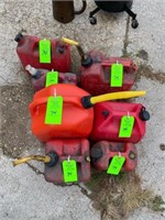 7 Plastic Gas Cans 1 - 5 Gallons