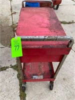 3 Shelf Portable Red Metal Tool Cart