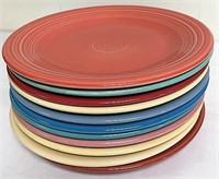 11 fiesta ware dinner plates