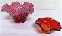 Pink and red glass lot