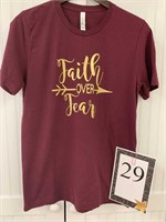 Burgundy "Faith Over Fear" T-Shirt
