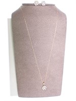 10K YG Diamond Earrings & Necklace 3.1g TW