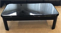 Black lacquer rising top coffee table  47 1/2w x