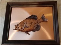 Copper finish fish in relief. 16x13.