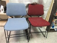 2 Maroon and 2 Blue Chairs