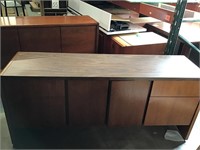 Used 66” walnut credenza 4-drawer 2-door