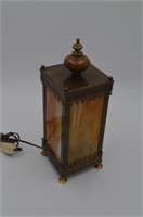 Brass and Slag Glass Lamp