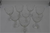 Set of 8 Etched Goblets