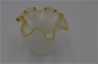 Fenton Amber Overlay Vase