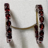 $240 Silver Garnet(6ct) Earrings