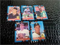 Five 1988 Donruss Baseball Cards