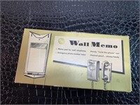 Wall Memo for Wall Telephones