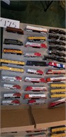 38 pcs model railroad train engines & cars
