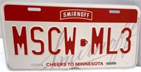 Smirnoff Cheers To Minnesota Metal Sign