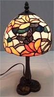 Stained Glass Shade Butterfly Accent Lamp
