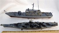 Two Military Ship Plastic Models 95 & USS