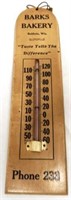 Barks Bakery Baldwin, WI Advertising Thermometer
