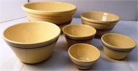 Six Watt Pottery Bowls - Some Have Advertising