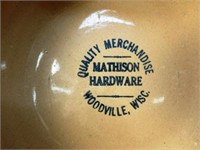 Mathison Hardware Woodville Advertising USA Bowl