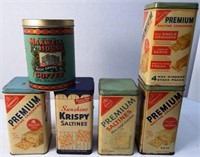Vintage Saltine Cracker & Coffee Tins