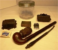 Cigar Jar, Match Safes, Pipe, Lighter, & More