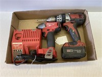 Milwaukee 18V Cordless Drill, Charger & Impact