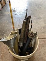 Assorted Grease Guns, Funnel