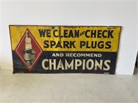 Metal Single Sided "Champion Spark Plug" Sign