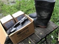 Baffin rubber boots & wire tighteners + more