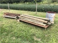 Assorted Metal & Wood Fence Post