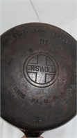 #10 Large Block Griswold Cast Iron Skillet