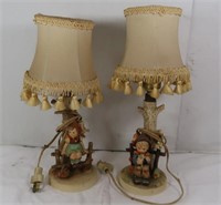 Vintage Hummel Goebel Figurine Lamp 14"H
