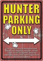 "Hunter Parking" Tin Sign