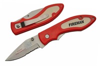 4.25" Red Fireman Folding Knife