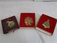 Brass Christmas Ornaments w/ Boxes