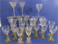 Vintage Clear Glass Champagne and Cordial
