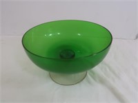 Vintage Green Glass Pedestal Compote-5"H