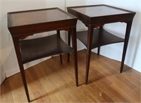 2 Vintage Wooden End Table-1' 7"W x 1' 7"D x 2'